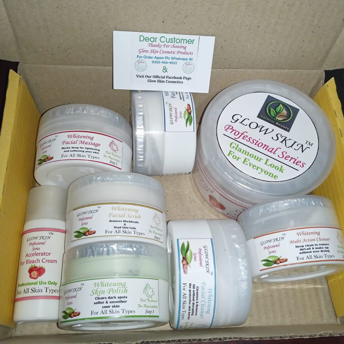 Glow Skin Whitening Facial And Bleach Complete set