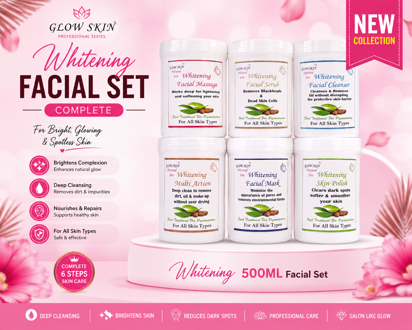 Glow Skin Whitening Facial Set Parlour Pack 500ML