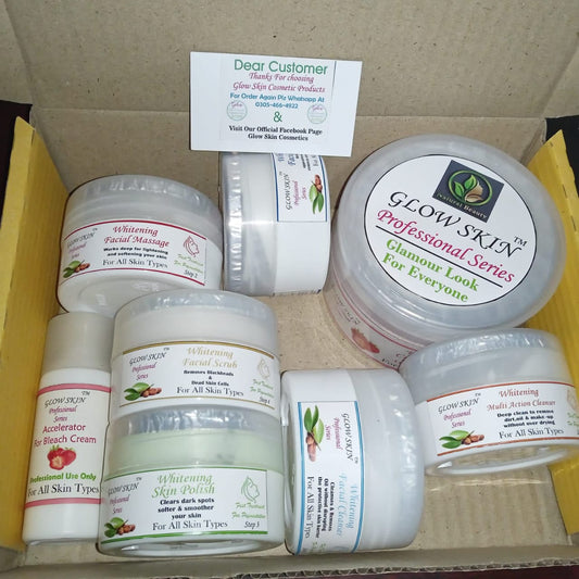 Glow Skin Whitening Facial And Bleach Complete set