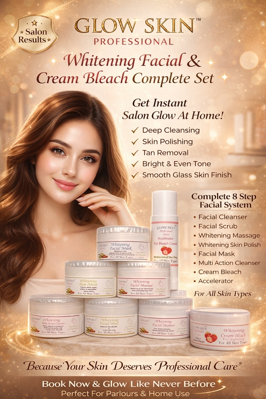 Glow Skin Whitening Facial And Bleach Complete set